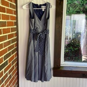 Womens dress blue with tie in front